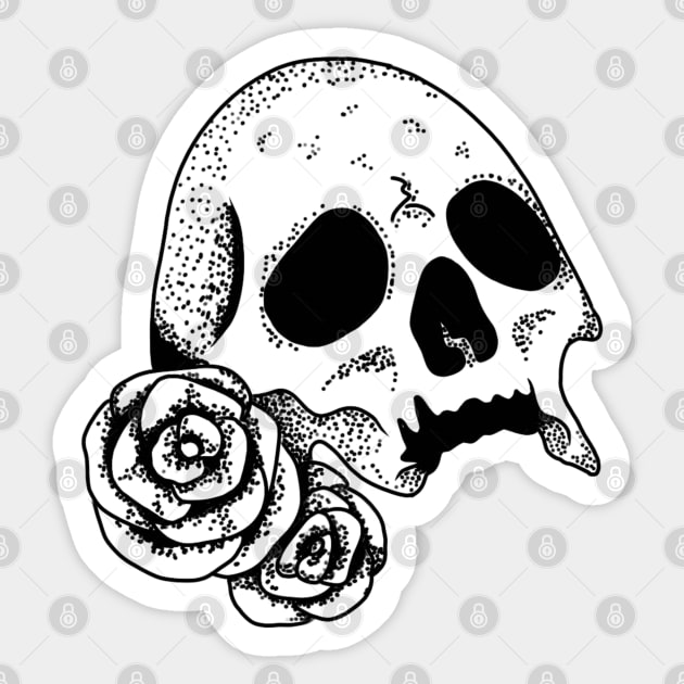 Skull With Roses | Skull | Bones | Halloween Sticker by Incubuss Fashion